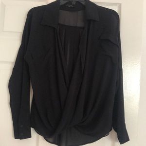 Black chiffon top